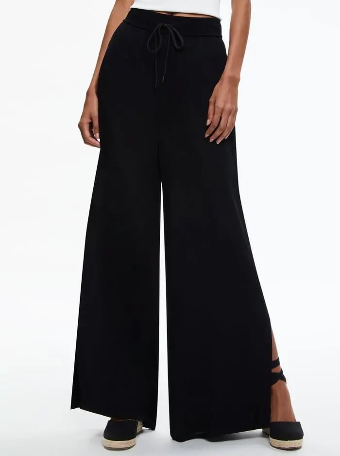 SAVETTA HIGH WAISTED WIDE LEG SIDE SLIT PANT